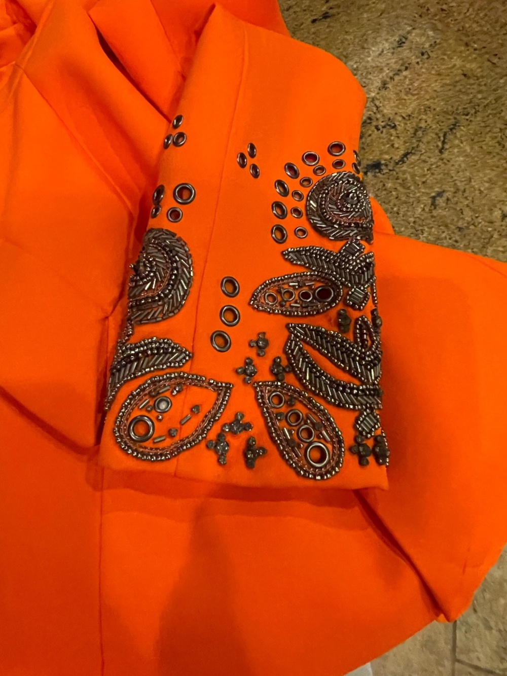 NEW! L'agence Orange Beaded Blazer Size 2 - Picture 15 of 16